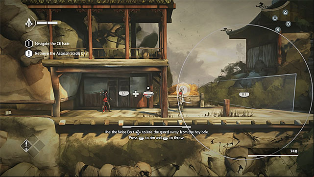 Go to the right and use the knob to unlock a age - The Return - walkthrough for sequence 2 - Walkthrough - Assassins Creed Chronicles: China - Game Guide and Walkthrough