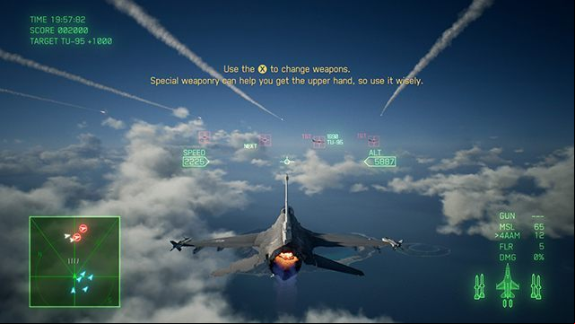 A special weapon that attacks multiple targets at the same time or long-range missiles will help you a lot in aerial fights. - Aerial combat in Ace Combat 7 Skies Unknown - Air combat - Ace Combat 7 Skies Unknown Guide