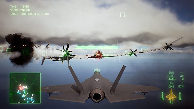 After destroying the main propellers, time for the sub ones. - How to defeat Arsenal Bird boss in Ace Combat 7 Skies Unknown? - Air combat - Ace Combat 7 Skies Unknown Guide