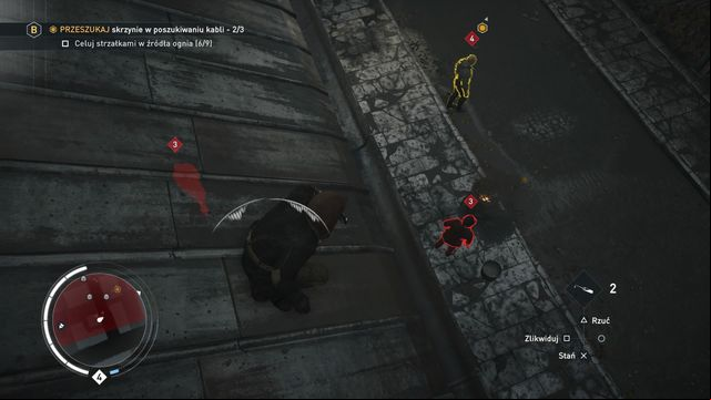From the roof near the second chest kill the two opponents by throwing the dart when the second one gets close to the barrel. - 04 - Cable News | Syndicate Sequence 4 Walkthrough - Sequence 4 - Assassins Creed: Syndicate Game Guide & Walkthrough