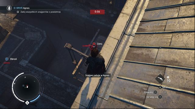 You can surprise each sniper from the roof above. - 01 - Stalk the Stalker | Train Hideout Memories - Train Hideout Memories - Assassins Creed: Syndicate Game Guide & Walkthrough