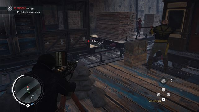 Destroy the marked hitches to complete the side objective. - 03 - Hullo Mr. Gatling | Train Hideout Memories - Train Hideout Memories - Assassins Creed: Syndicate Game Guide & Walkthrough