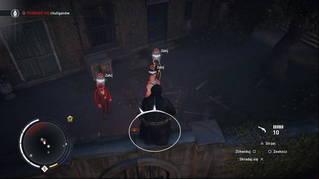 Surprise the thugs from the air. - 04 - A Long Night Out on The Town | Train Hideout Memories - Train Hideout Memories - Assassins Creed: Syndicate Game Guide & Walkthrough