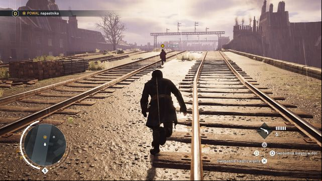Once you get to the tracks, quickly throw the running man of them. - 03 - Defamation | Charles Darwin Memories - Charles Darwin Memories - Assassins Creed: Syndicate Game Guide & Walkthrough