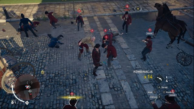 A group of stunned enemies. Attacking one of them will initiate a killing series. - Perks | Characters - Characters - Assassins Creed: Syndicate Game Guide & Walkthrough