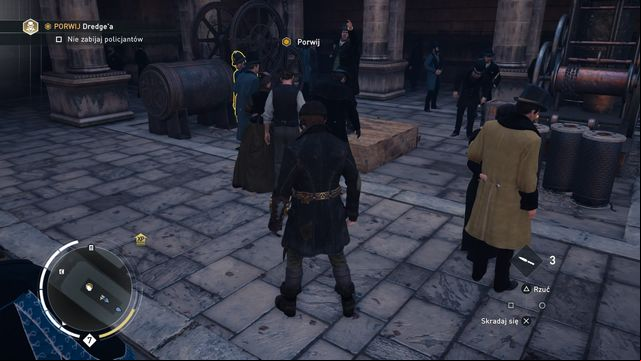 Try to perform the kidnapping when the target will be moving, as far from the policemen as possible. - 01 - A Case of Identity | Syndicate Sequence 6 Walkthrough - Sequence 6 - Assassins Creed: Syndicate Game Guide & Walkthrough