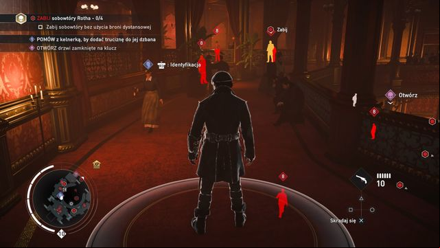 Talk with the waitress and wait for her to poison both impostors on this floor. - 04 - Final Act | Syndicate Sequence 8 Walkthrough - Sequence 8 - Assassins Creed: Syndicate Game Guide & Walkthrough