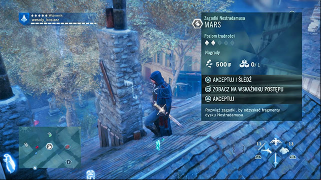 The symbol is on the chimney, close to the cemetery - Side Missions | Cite map in AC Unity - Cite - Assassins Creed: Unity Game Guide & Walkthrough