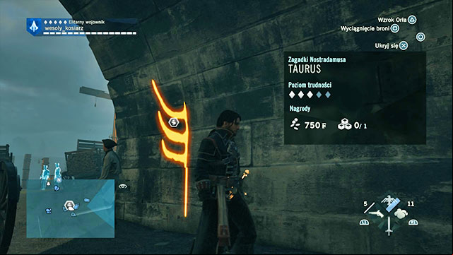 You find the symbol under the stone bridge - Side quests | Invalides map in AC Unity - Invalides - Assassins Creed: Unity Game Guide & Walkthrough