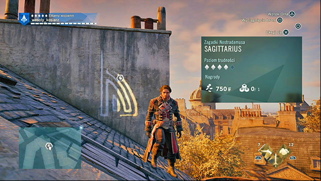 The symbol is on the roof of the building, on the wall housing the chimneys - Side quests | Faubourg Saint-Germain map in AC Unity - Faubourg Saint-Germain - Assassins Creed: Unity Game Guide & Walkthrough