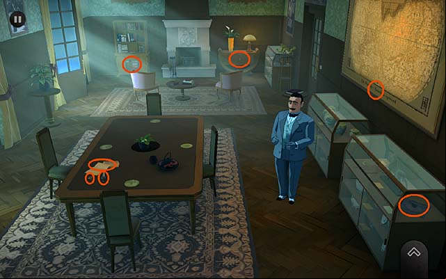 Then look at the table (three clues) - Inspect the mansion - Chapter three - Churston - Agatha Christie: The ABC Murders - Game Guide and Walkthrough