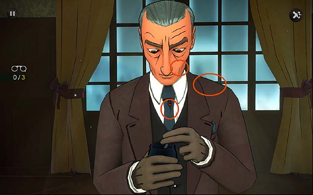 Being in the lounge make an observation of Franklin Clarke - Question the victims brother - Chapter three - Churston - Agatha Christie: The ABC Murders - Game Guide and Walkthrough