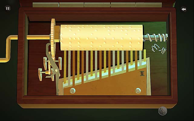Zoom out and turn the music box to see a crank - Question Lady Clarke - Chapter three - Churston - Agatha Christie: The ABC Murders - Game Guide and Walkthrough