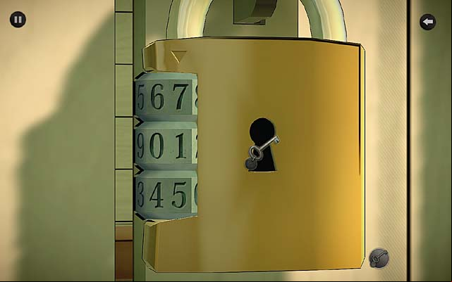 Now click on the doors dual-locking padlock and set the combination: 7 on the top, 1 in the middle and 5 on the bottom - Identify the victim - Chapter two - Bexhill - Agatha Christie: The ABC Murders - Game Guide and Walkthrough