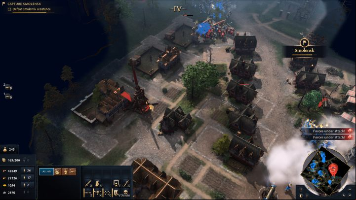 Once inside, quickly dispose of the enemy siege machines - Age of Empires 4: Moscow versus Lithuania (The Rise of Moscow) - walkthrough - The Rise of Moscow - Age of Empires 4 Guide