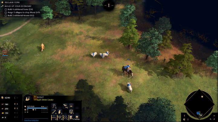 Select 5 inhabitants and click with the right button on a nearby tree - Age of Empires 4: North to York (The Normans) - walkthrough - The Normans - Age of Empires 4 Guide