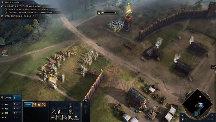 After capturing the town, send the settlers work in the gold mine - Age of Empires 4: North to York (The Normans) - walkthrough - The Normans - Age of Empires 4 Guide