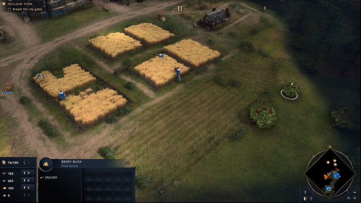 The main focus of your population should be food and timber production - Age of Empires 4: North to York (The Normans) - walkthrough - The Normans - Age of Empires 4 Guide