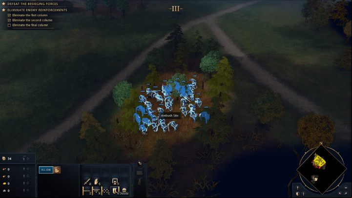 Then walk to the designated spot on the map and hide between the trees - Age of Empires 4: First Battle of Lincoln (The Normans) - walkthrough - The Normans - Age of Empires 4 Guide