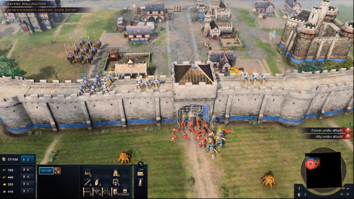 When the mission begins, defeat the group of enemies attacking the city gate - Age of Empires 4: The Siege of Wallingford (The Normans) - walkthrough - The Normans - Age of Empires 4 Guide