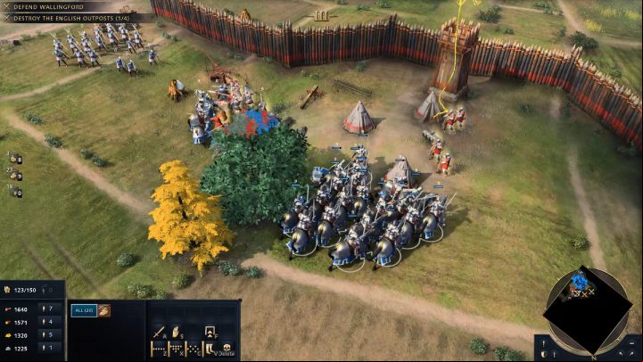 When reinforcements arrive, head outside the city walls and destroy the western enemy camp - Age of Empires 4: The Siege of Wallingford (The Normans) - walkthrough - The Normans - Age of Empires 4 Guide