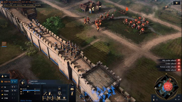 After defeating the Mongol raids, call all your units into the city - Age of Empires 4: Hold Against the Horde (The Rise of Moscow) - walkthrough - The Rise of Moscow - Age of Empires 4 Guide
