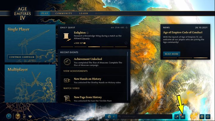 Comments: The Mastery tab can be found at the bottom right of the screen in the main game menu - Age of Empires 4: Trophies / Achievements - list - Appendix - Age of Empires 4 Guide
