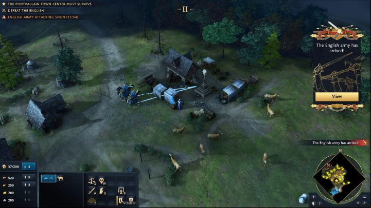 Hire 2 laborers to build the Market - Age of Empires 4: The Battle of Pontvallain (The Hundred Years War) - walkthrough - The Hundred Years War - Age of Empires 4 Guide