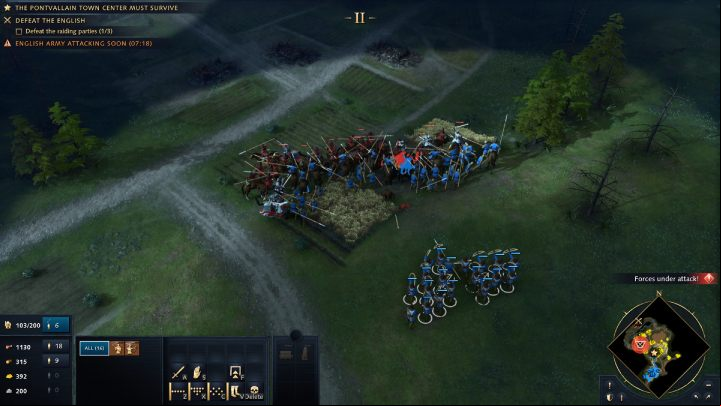 The 2nd enemy squad will arrive when the timer reads 9 minutes and 15 seconds - Age of Empires 4: The Battle of Pontvallain (The Hundred Years War) - walkthrough - The Hundred Years War - Age of Empires 4 Guide
