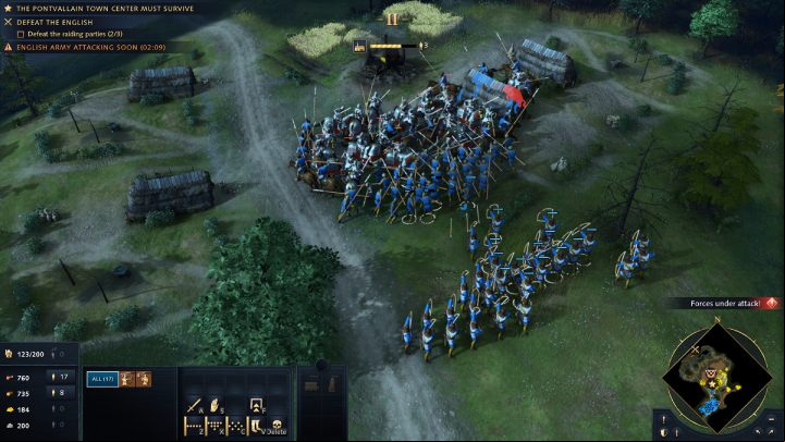 The 3rd enemy squad will arrive when the counter reads 5 minutes and 15 seconds - Age of Empires 4: The Battle of Pontvallain (The Hundred Years War) - walkthrough - The Hundred Years War - Age of Empires 4 Guide