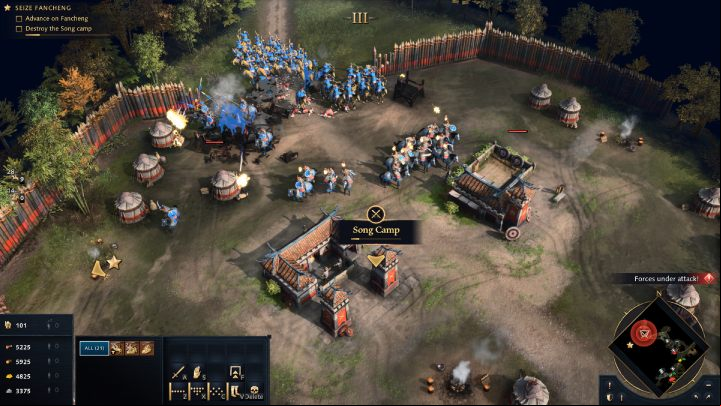 Keep going and eliminate all the barricaded Chinese units that block the access to the fort from the east - Age of Empires 4: The Song Fortress (The Mongol Empire) - walkthrough - The Mongol Empire - Age of Empires 4 Guide