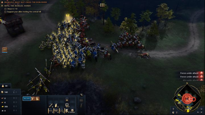 After repelling the next enemy wave you'll receive a notification and a cavalry unit forming - Age of Empires 4: The Battle of Kulikovo (The Rise of Moscow) - walkthrough - The Rise of Moscow - Age of Empires 4 Guide