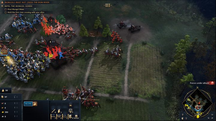 When the next wave of enemies appears send some units to destroy the machines - Age of Empires 4: The Battle of Kulikovo (The Rise of Moscow) - walkthrough - The Rise of Moscow - Age of Empires 4 Guide