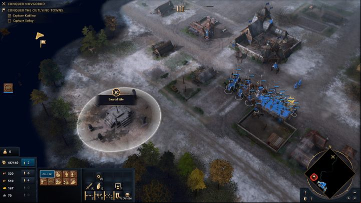 Send a Warrior Monk to take over the Sacred Site located in the town - Age of Empires 4: Fall of the Novgorod Republic (The Rise of Moscow) - walkthrough - The Rise of Moscow - Age of Empires 4 Guide