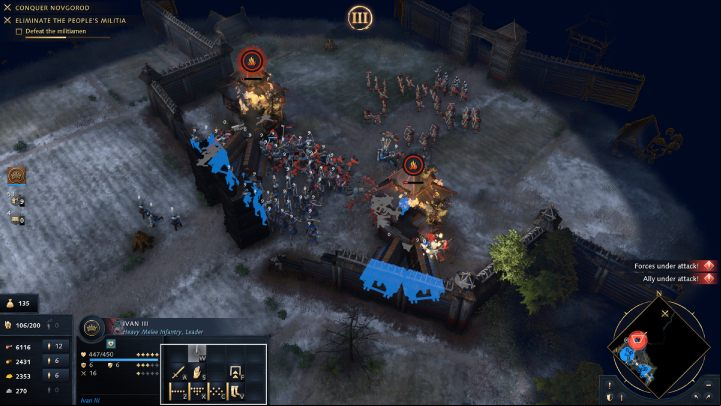 Start attacking the gate with your siege machines - Age of Empires 4: Fall of the Novgorod Republic (The Rise of Moscow) - walkthrough - The Rise of Moscow - Age of Empires 4 Guide