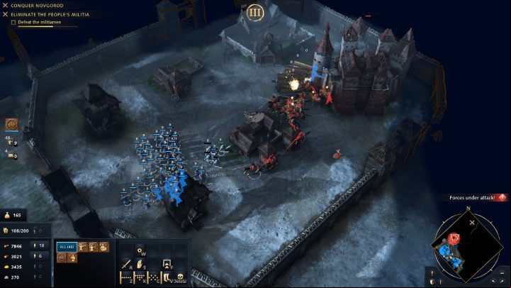 There's a squad of horsemen guarding the main militia base - Age of Empires 4: Fall of the Novgorod Republic (The Rise of Moscow) - walkthrough - The Rise of Moscow - Age of Empires 4 Guide