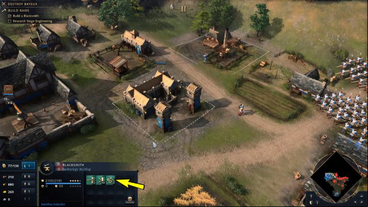 Another mission objective will be to create siege engines - Age of Empires 4: The Fall of Bayeux (The Normans) - walkthrough - The Normans - Age of Empires 4 Guide