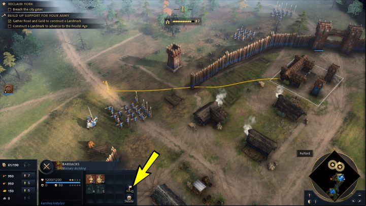 Each building that produces military units has the so-called Rally Point where the newly produced warrior will go - Age of Empires 4: Beginners guide - Basics - Age of Empires 4 Guide