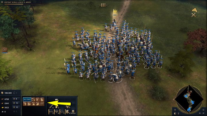Select your troops and choose your unit type by clicking on one of the icons at the bottom left of the screen - Age of Empires 4: Armies - how to create groups? - FAQ - Age of Empires 4 Guide