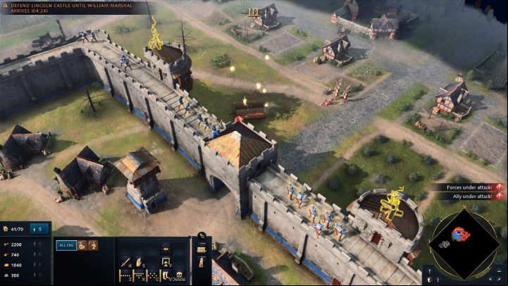 At the start of the mission you must repel constant enemy raids - Age of Empires 4: Second Battle of Lincoln (The Normans) - walkthrough - The Normans - Age of Empires 4 Guide