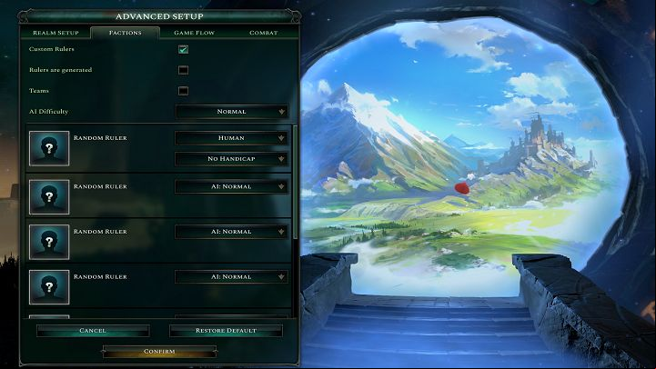 Another of the tabs that you will get access to after choosing the advanced settings for creating a map will be the game flow settings - Age of Wonders 4: Creating maps - Basics - Age of Wonders 4 Guide