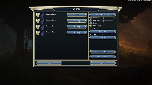 New game starting screen. - The basic information about the game - The basics - Age of Wonders III - Game Guide and Walkthrough