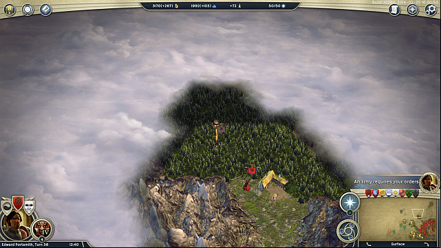 The brighter patches represent the range of vision of a unit, the darker areas are the ones that you have already discovered. The rest is the fog of war. - Map Exploration - World Map - Age of Wonders III - Game Guide and Walkthrough