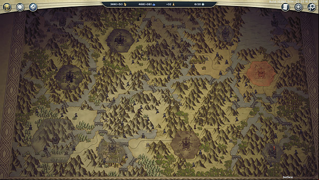 The strategic map, at the maximum zoom out. - Buildings and spots on the strategic map - World Map - Age of Wonders III - Game Guide and Walkthrough
