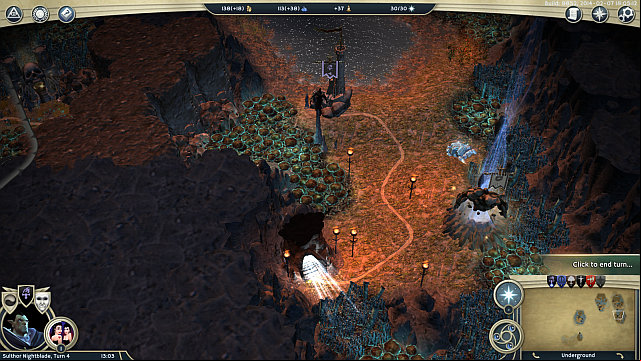 The cave leading up to the exit next to the dam. - The Rockshoal Isles - walkthrough - Commonwealth Campaign - Age of Wonders III - Game Guide and Walkthrough