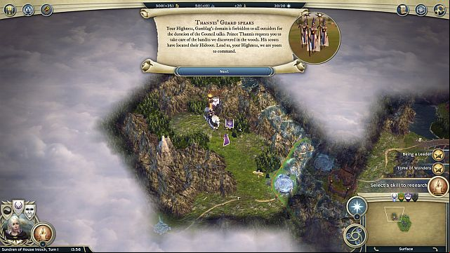 The beginning of the adventure. - Council of Origins - walkthrough - The Elven Court Campaign - Age of Wonders III - Game Guide and Walkthrough