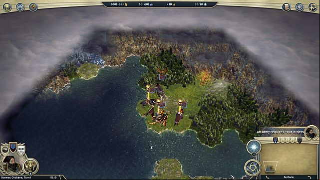 The beginning of the game. - Underground Eruption - walkthrough - The Elven Court Campaign - Age of Wonders III - Game Guide and Walkthrough