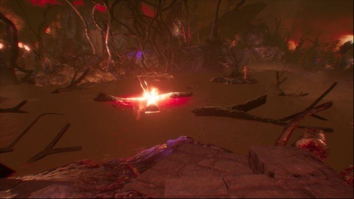 to the other side of the lake and lift the torch from the furnace - Part 2 The Floating Forest | Agon Walkthrough - Walkthrough - Agony Game Guide