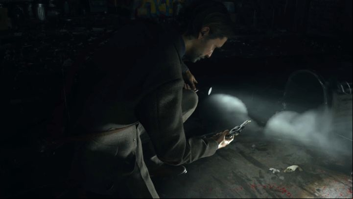Be careful on your way out of the alley, because Alan will be attacked by the first monsters - Alan Wake 2: How to get the gun and flashlight for Alan? - Unique items - Alan Wake 2 Guide
