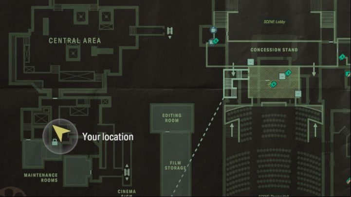 There is a metal water tank in the southern part of the cinema's roof - Alan Wake 2: All Words of Power - Alan - Initiation - Alan Wake - Alan Wake 2 Guide